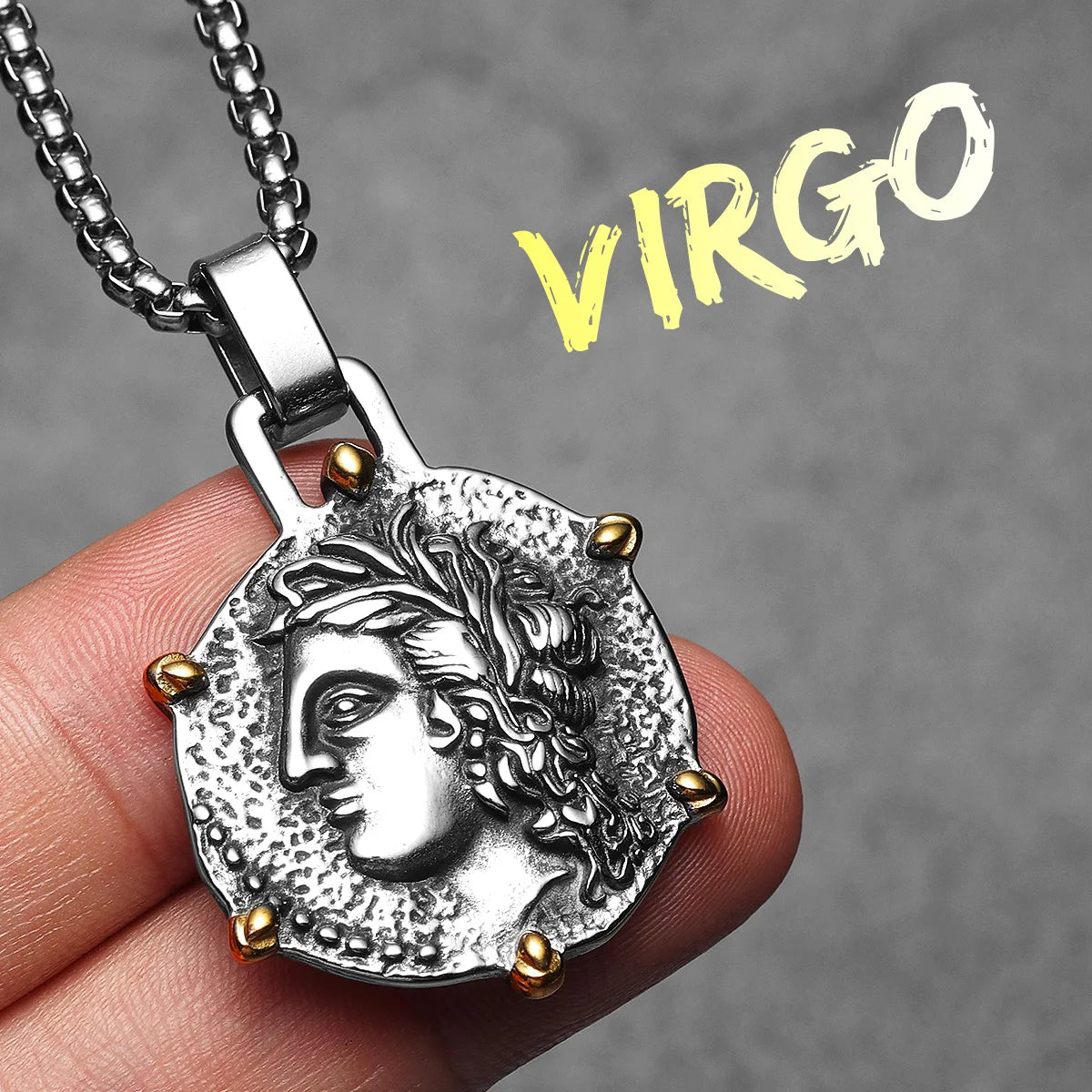 Twelve Constellations Stainless Steel Man Necklaces Pendant Chain Couple Gifts Women Fashion Jewelry Gifts Wholesale Dropshiping