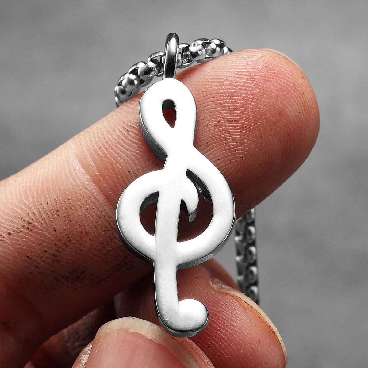 Music Symbol Gemstone Stainless Steel Men Necklaces Pendant Chain Punk For Women Fashion Jewelry Gifts Wholesale Dropshiping