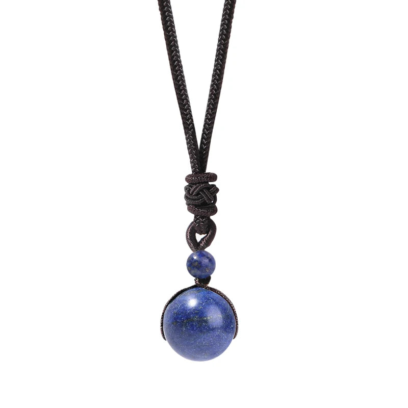 Healing Crystals Necklace Natural Tiger Eye Amethyst Lucky Blessing Protection Chakra Beads Stone Pendant for Women Men