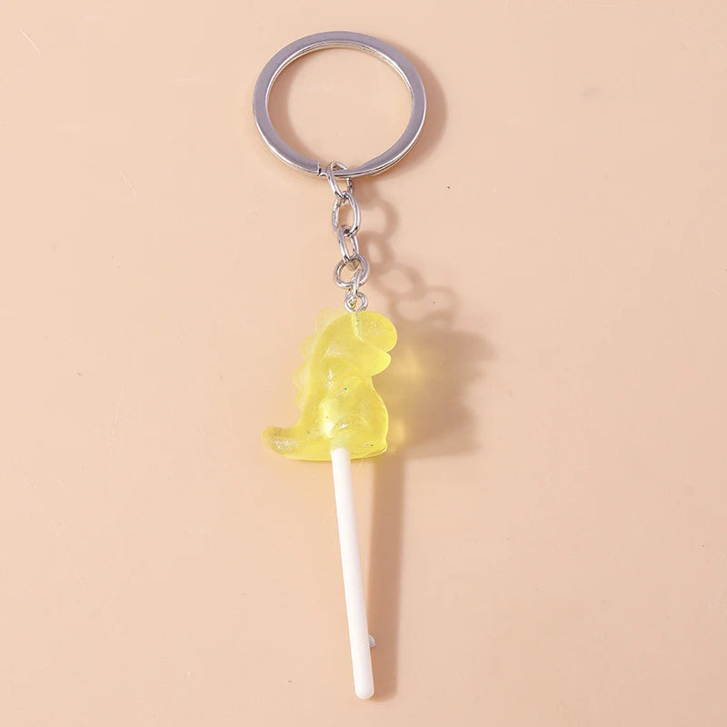 Lovely Resin Candy Lollipop Keychain Mini 3D Simulation Food Key Rings for Men Women Handbag Pendants DIY Kids Jewelry Gifts as picture shows 8