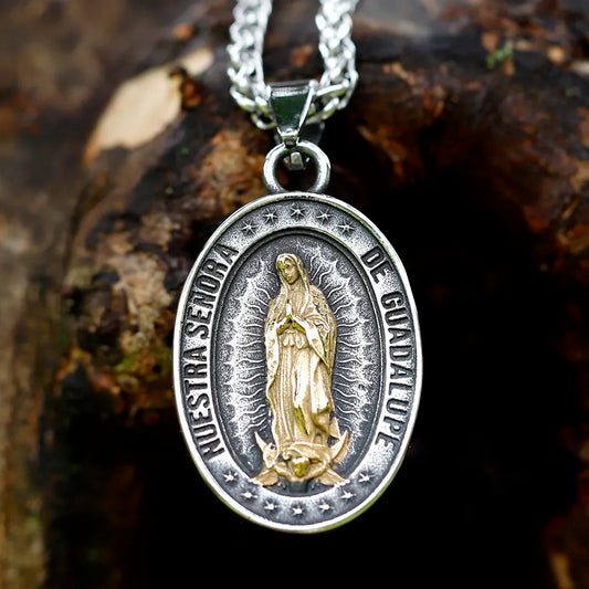 2023 new Men Stainless Steel virgin mary Pendant Necklaces Fashion Jewelry Creativity Chains for Gifts religious free shipping