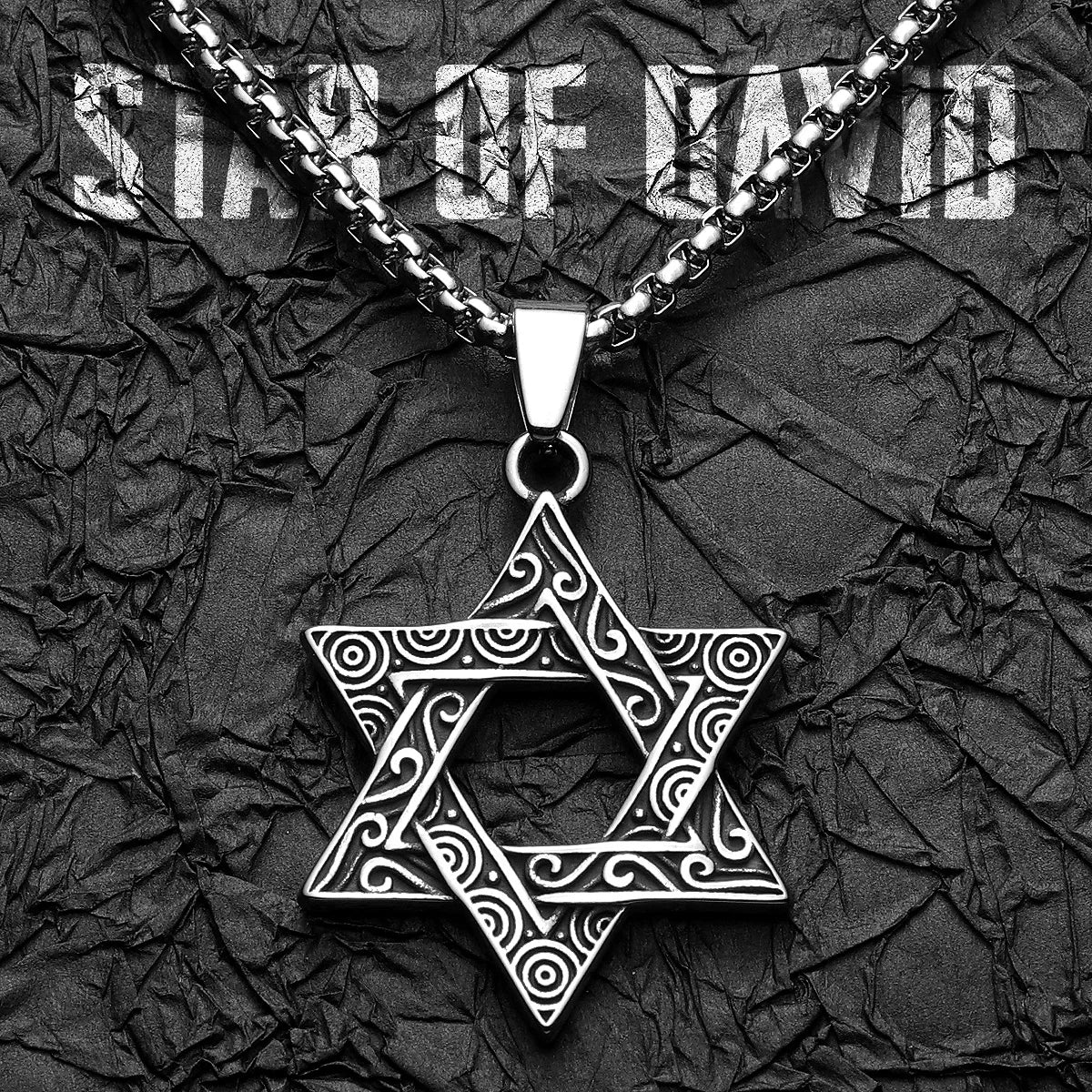 Judaism Solomon's Seal Stainless Steel Men Necklaces Pendant Chain Powerful Amulet Vintage for Women Jewelry Gifts Wholesale