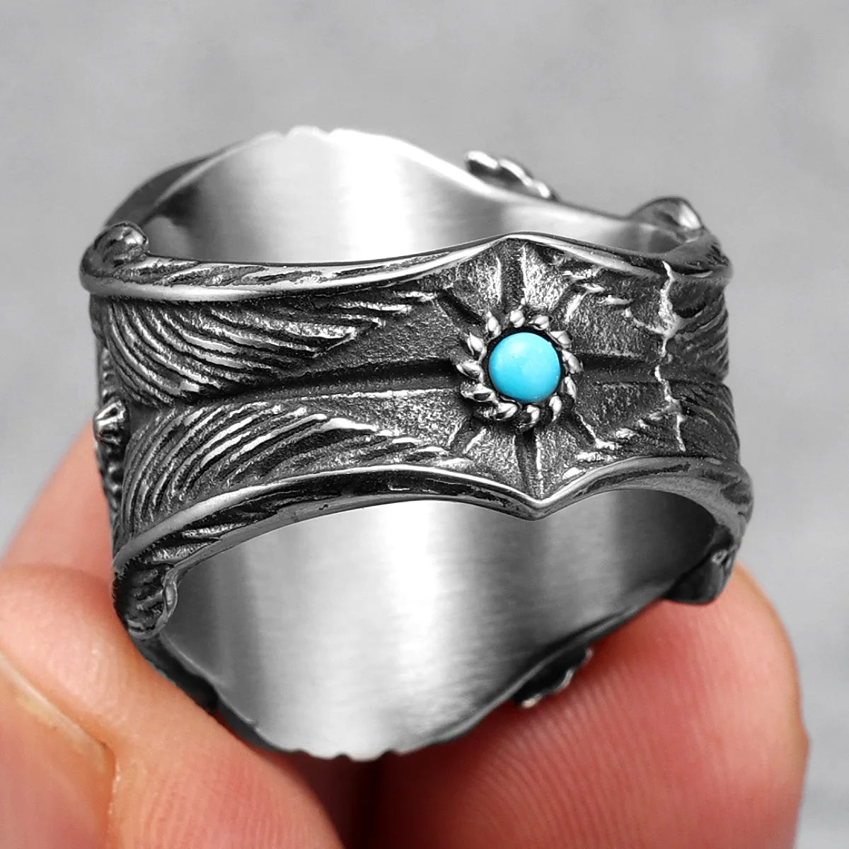 Starry Ring 316L Stainless Steel Star Men Ring Punk Rock Rap for Biker Male Boyfriend Mariner Jewelry Creative Gift Dropshipping