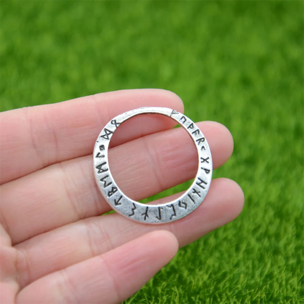 Nostalgia Viking Runes Jewelry Runic Amulet Circle Pendant Necklace Women Men Vegvisir Compass Nordic Talisman Pagan Jewerly