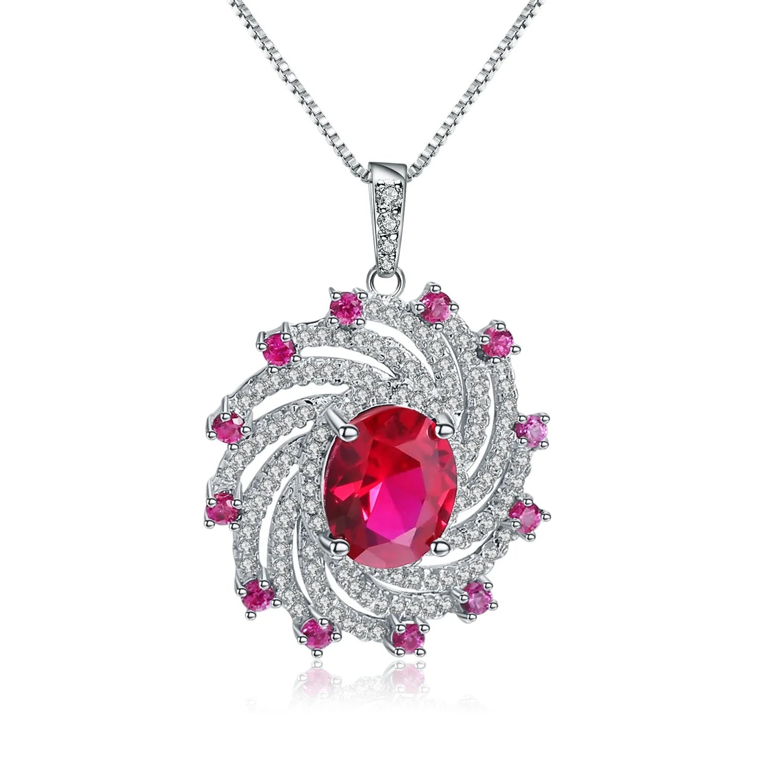 GEM'S BALLET Huge Luxury Nano Emerald Pendant 925 Sterling Silver Vintage Sapphire Pendant Necklace For Women Gift Fine Jewelry Lab Created Ruby CHINA