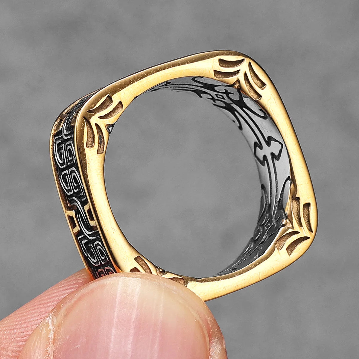 Ancient Classical Patterns Men Rings Stainless Steel Women Fashion Jewelry Punk Trendy New In Accessories Gift
