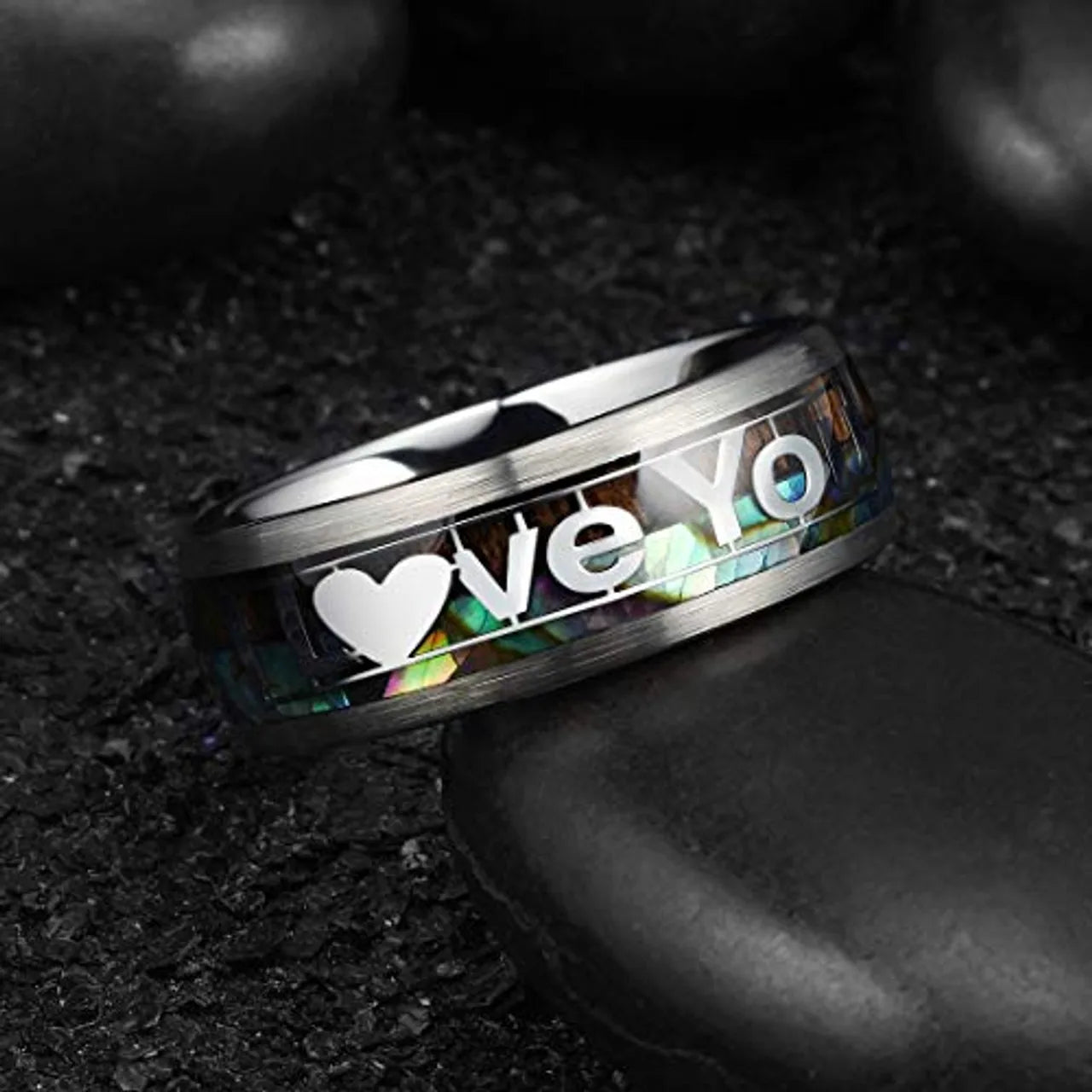 Simple Titanium Stainless Steel Rings For Men Women Koa Wood Inlay Luxury Wedding Band Engagement Rings Jewelry anillos mujer