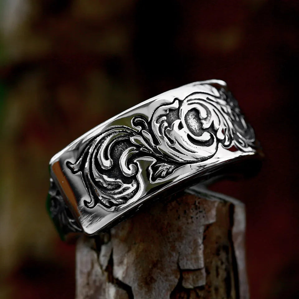 BEIER Cross Antiqued Northern Europe Viking 316L Stainless Steel Ring Gothic Pattern Jewelry  Factory price  BR8-215 US Size
