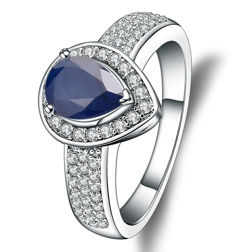 Gem&#39;s Ballet 1.29Ct Oval Natural Blue Sapphire Gemstone Wedding For Women 925 Sterling Silver 585 14K 10K 18K Gold Weddings Ring Blue Sapphire|925 Sterling Silver