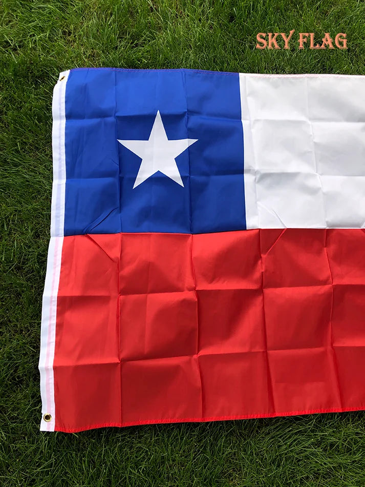 SKY FLAG Chile Flag 90X150cm chl cl chile Polyester FLAG Banner with 2 Grommets for Hanging