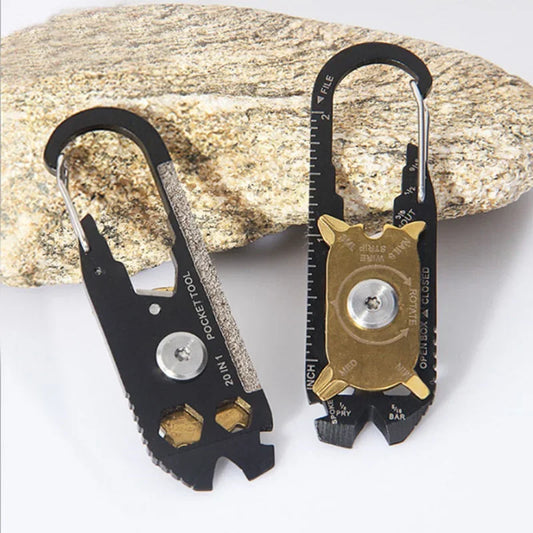 20 in 1 Multifunctional Key Ring Pocket Camping EDC Gadget Portable Mini Utility Multi Tool Keychain Outdoor Tools