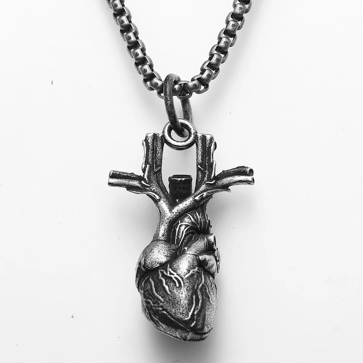 Retro Heart Model Stainless Steel Men Necklaces Pendant Chain Punk for Women Fashion Trendy Jewelry Gifts Wholesale Dropshiping