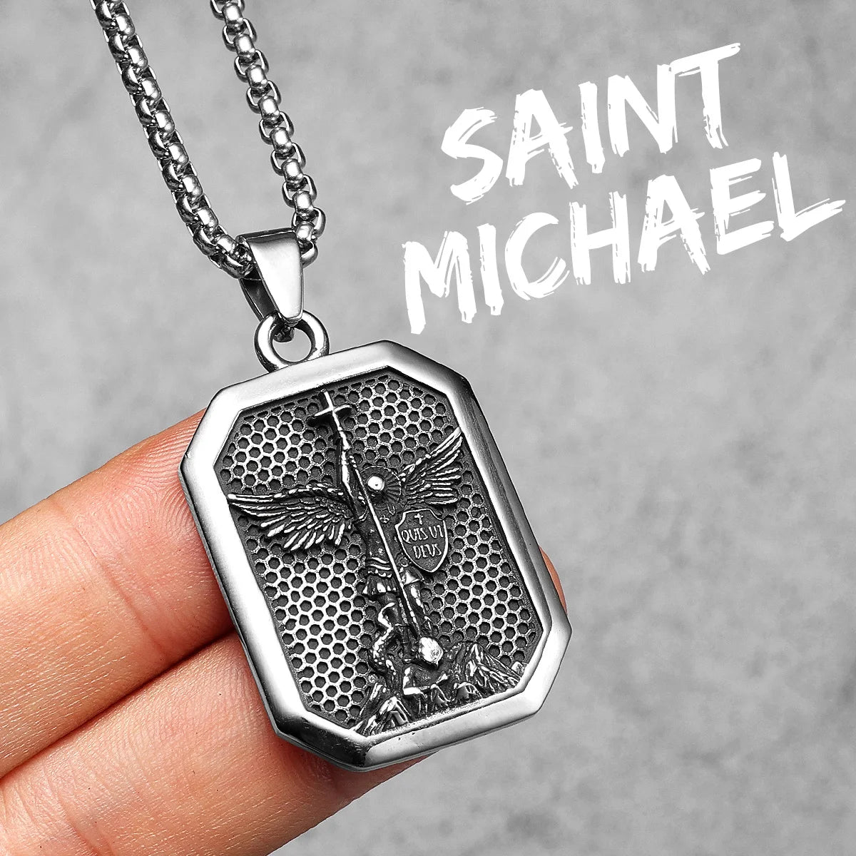 Arch Angel St.Michael Stainless Steel Men Necklaces Pendant Chain Amulet Vintage New In For Women Fashion Jewelry Gift Wholesale