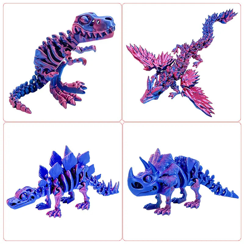 3D Printed Dragon with Movable Wings - Office Desk Accessory, Creative Home Decor, Perfect Christmas Present Holiday Gift