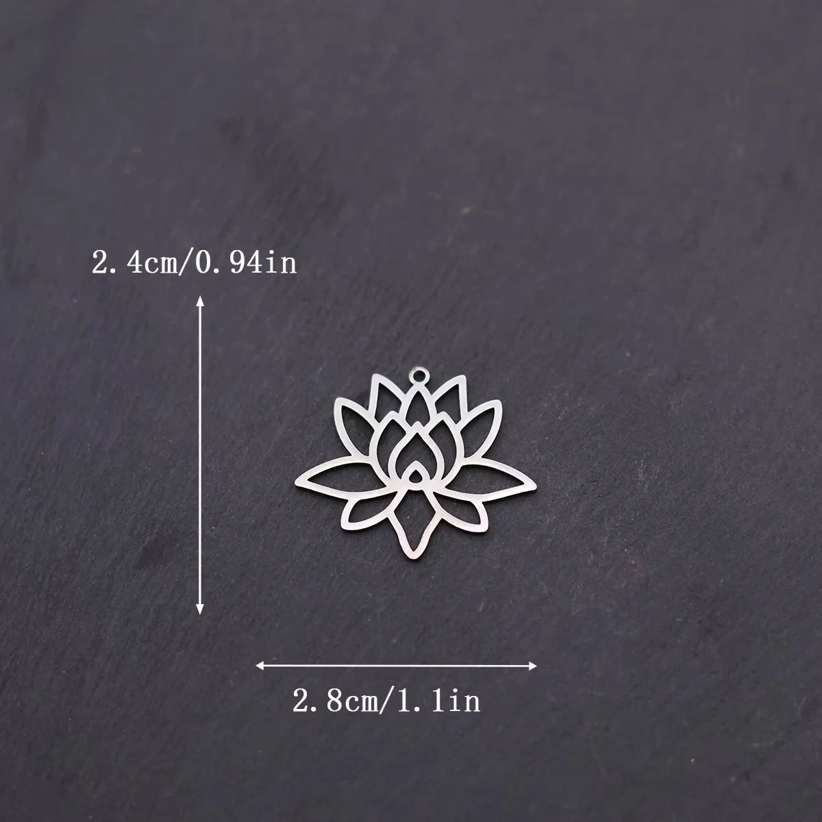 3pcs Lotus Flower Charms Pendant Stainless Steel Lotus Pendants Necklace For DIY Jewelry Making Handmade Valentine's Day Gift