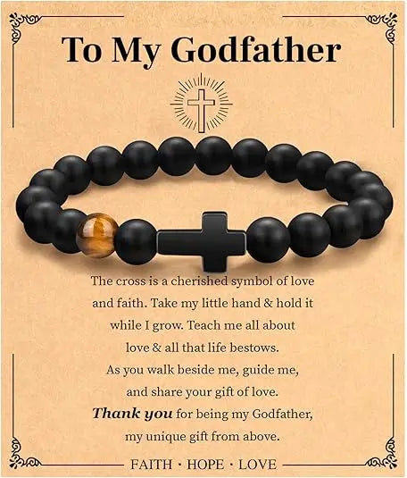Easter Basket Stuffers Religious Cross Bracelet for Him Son Dad Man Inspirational Faith Jewelry