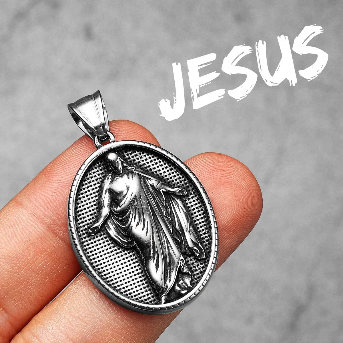 Christian Jesus Heart Cross Powerful Amulet Stainless steel Men Necklaces Pendant Chain New In For Women Jewelry Gifts Wholesale