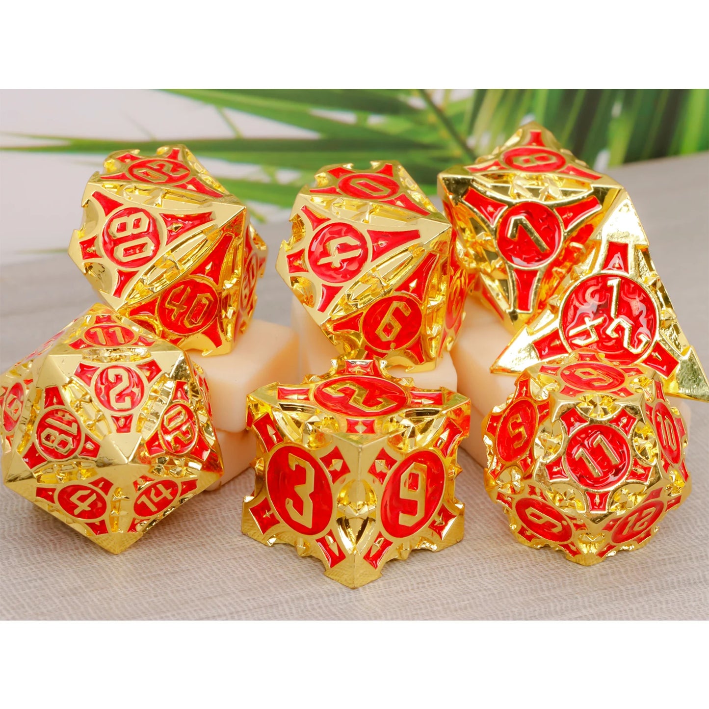 Polyhedral Metal Dice Set DND for RPG D & D Explorers Board Game etc Exquisite Dungeon and Dragon D20 D12,0 D10,0 D8 D6 D4 Q-08