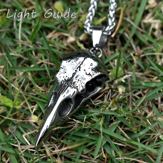 2022 NEW Men's 316L stainless-steel Nordic Viking Raven head Odin Pendant Necklace for teens Animal Jewelry Gift free shipping CN