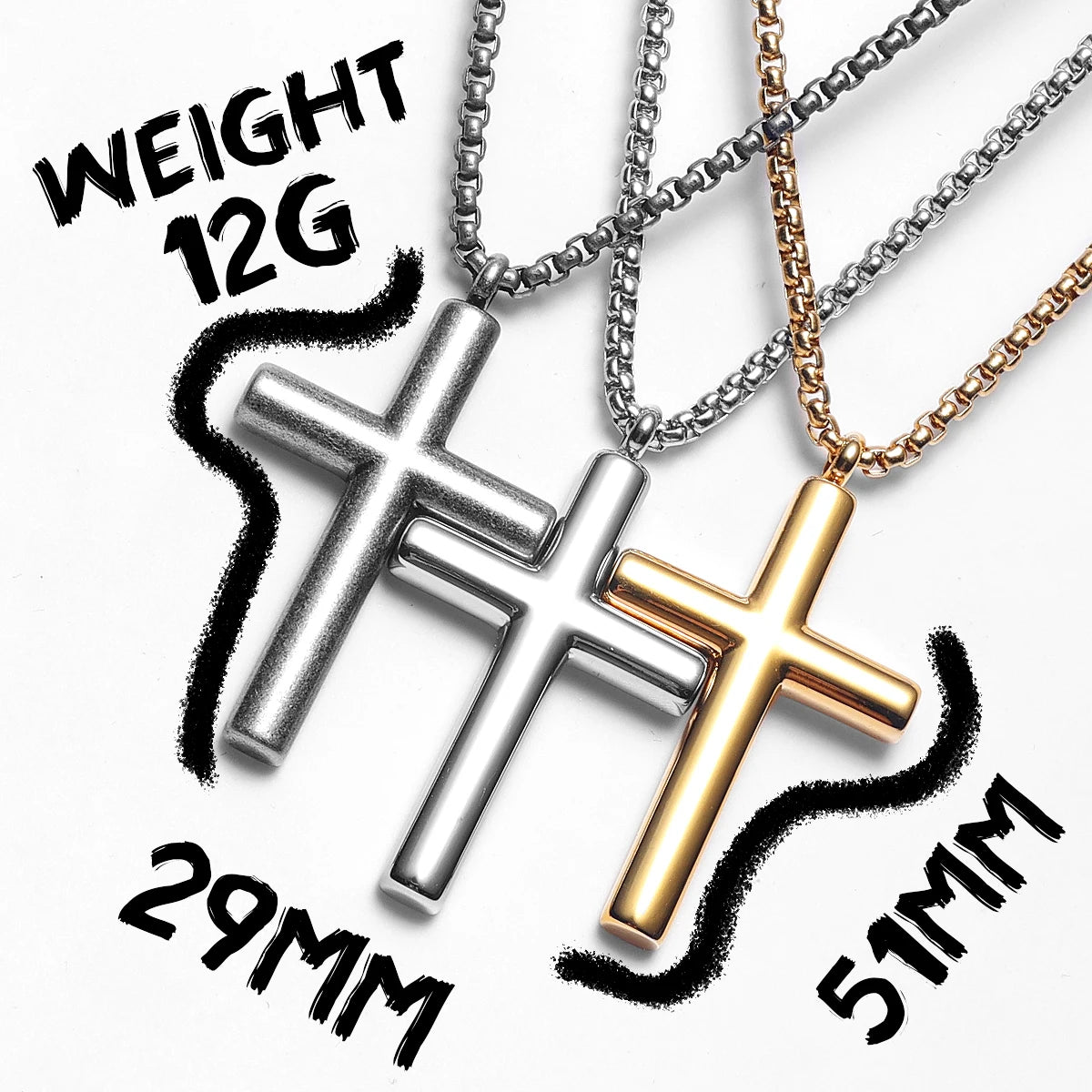 Minimalism Retro Cross Amulet Stainless Steel Men Necklaces Pendant Chain Punk Women Fashion Jewelry Gift Wholesale Dropshiping
