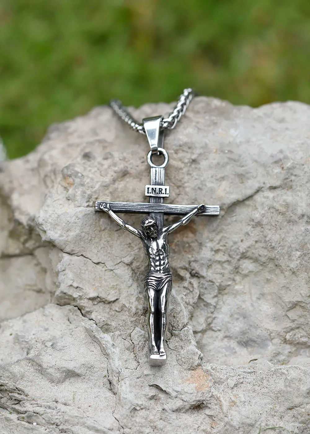 2022 NEW Men's 316L stainless-steel n Jesus Cross Amulet Pendant Necklace for teens punk biker Jewelry Gift free shipping