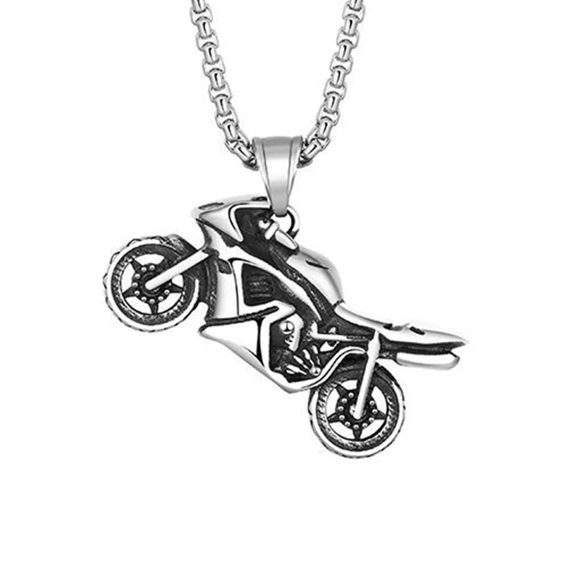 Classic Motorcyclist Pendant Chain Punk Hip Hop Soul Chariot Necklaces for Men Fashion Biker Jewelry Gift