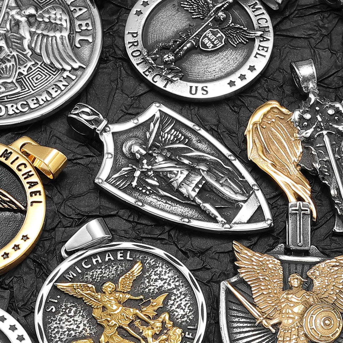 Arch Angel St.Michael Stainless Steel Men Necklaces Pendant Chain Amulet Vintage New In For Women Fashion Jewelry Gift Wholesale
