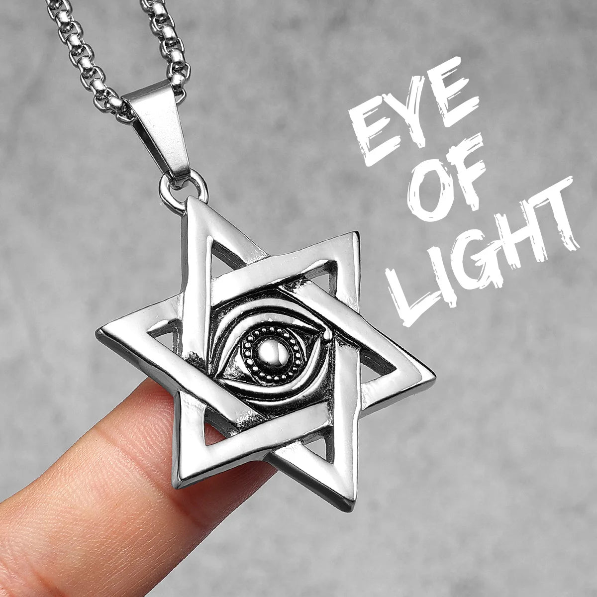 Seal of Solomon Eye of Light Stainless Steel Men Necklaces Pendant Chain Punk Stylish For Women Fashion Jewelry Gifts Wholesale