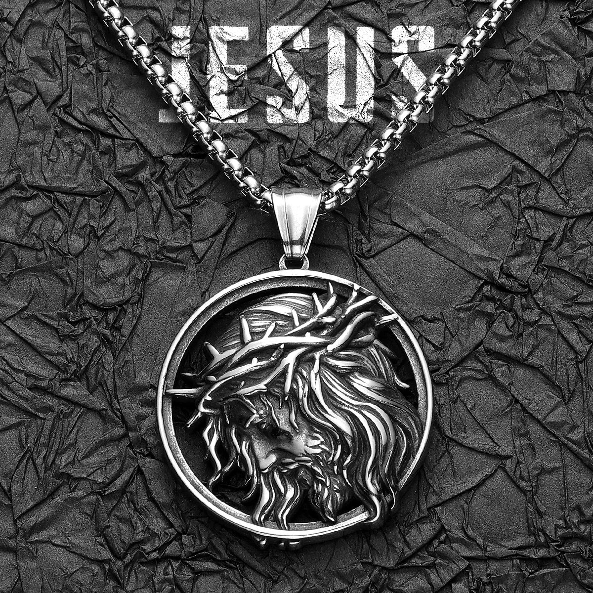 Crown of Thorns Christian Jesus Stainless Steel Men Necklaces Pendant Chain Powerful Amulet  for Women Jewelry Gifts Wholesale
