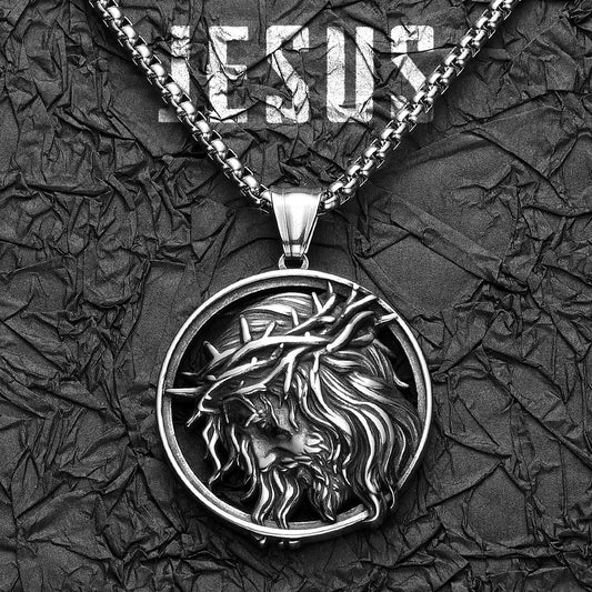 Crown of Thorns Christian Jesus Stainless Steel Men Necklaces Pendant Chain Powerful Amulet  for Women Jewelry Gifts Wholesale