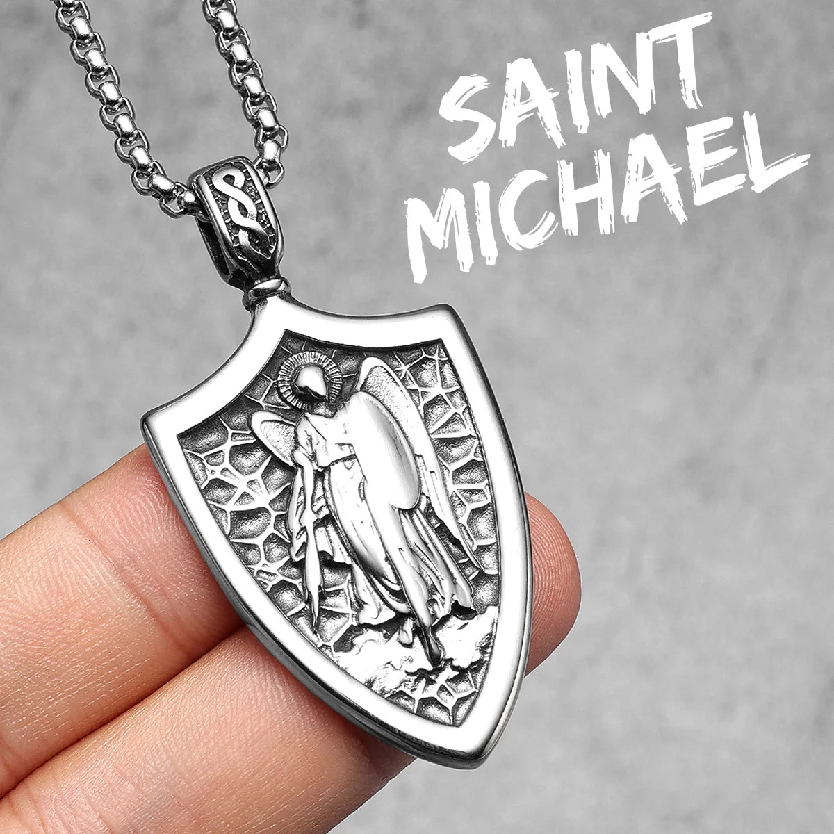 Arch Angel St.Michael Stainless Steel Men Necklaces Pendant Chain Amulet Vintage New In For Women Fashion Jewelry Gift Wholesale
