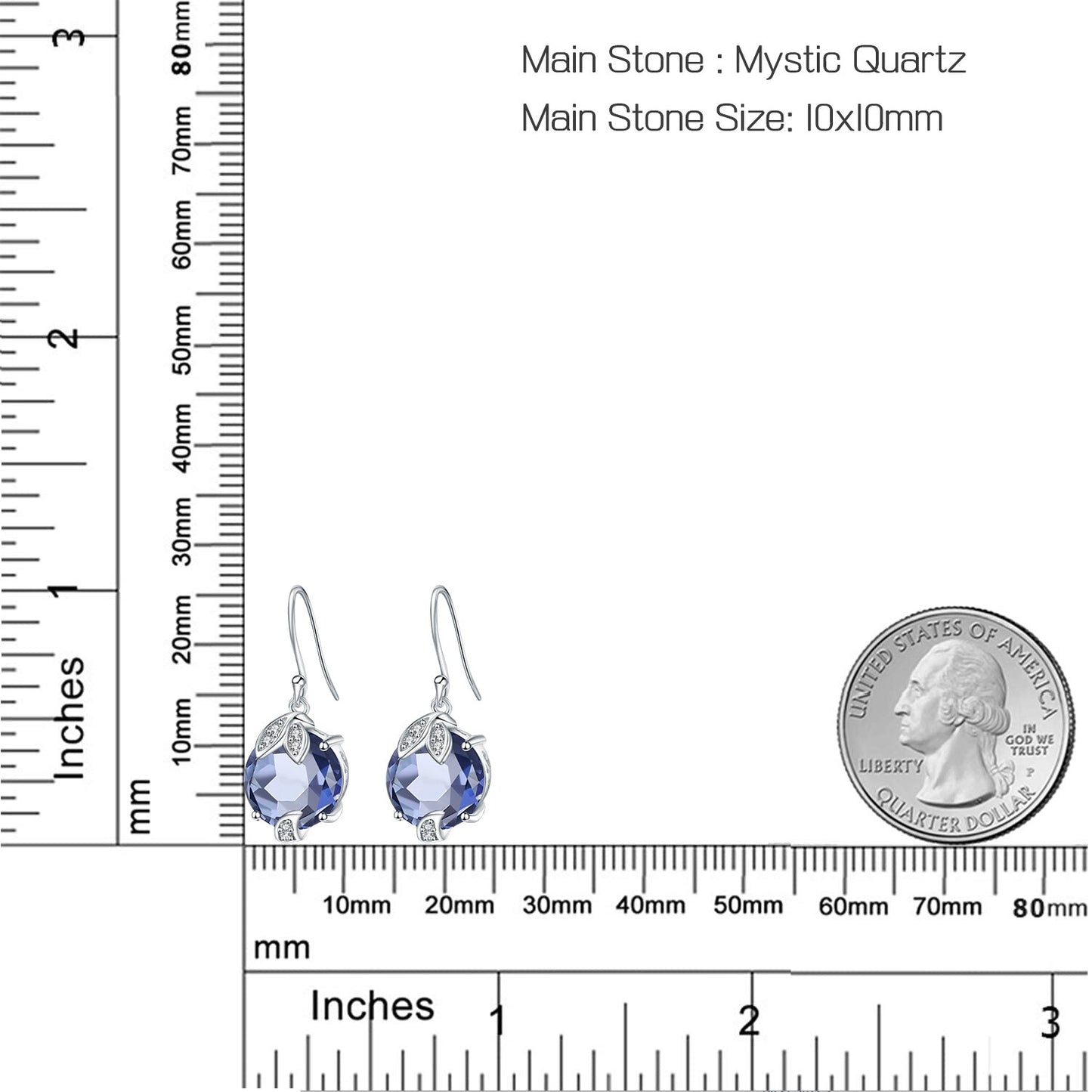 GEM&#39;S BALLET 925 Sterling Silver Fine Jewelry Mystic Quartz Iolite Blue Gemstone Gorgeous Drop Earrings Fine Jewelry For Women