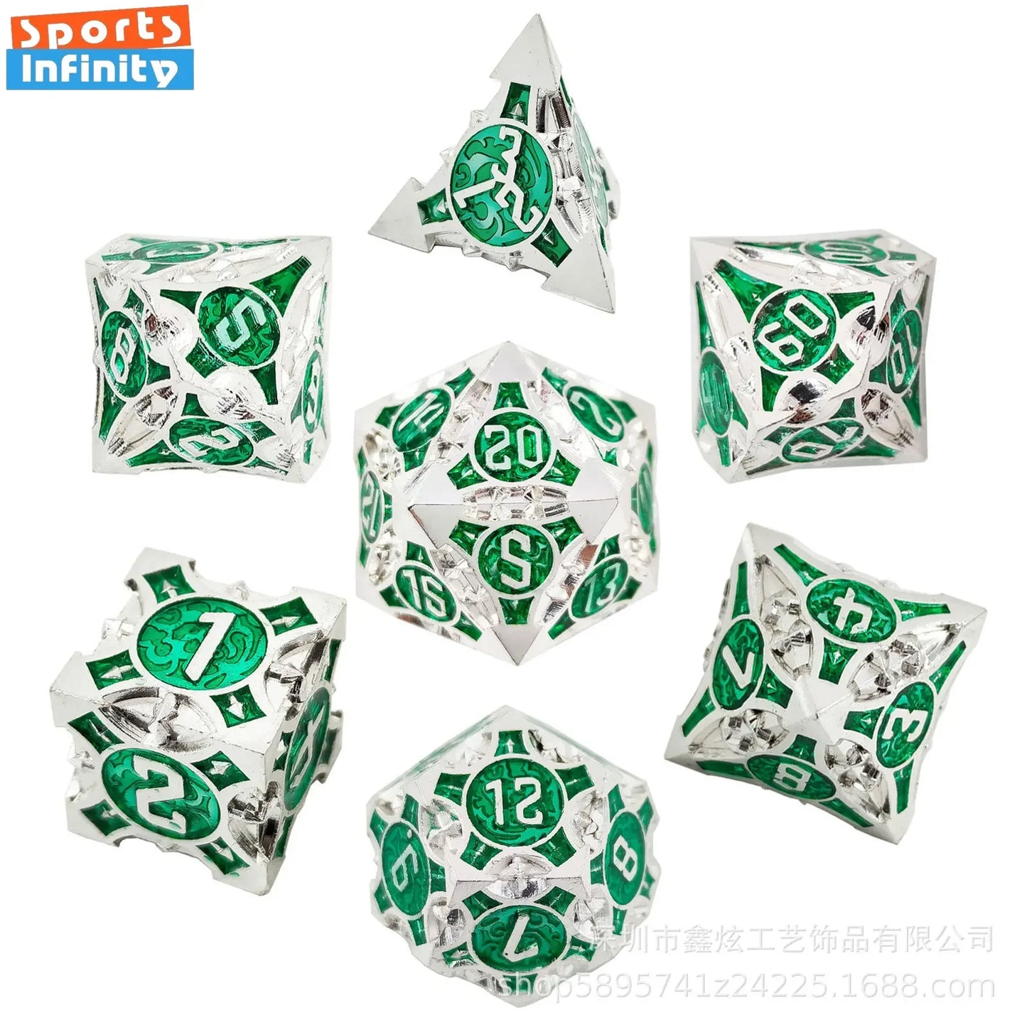 7Pcs Set Metal Dice Solid Polyhedral Number Dice Kit for DND Running Team RPG D4 D6 D8 D10 D12 D20 Table Board Game dnd Dice Set