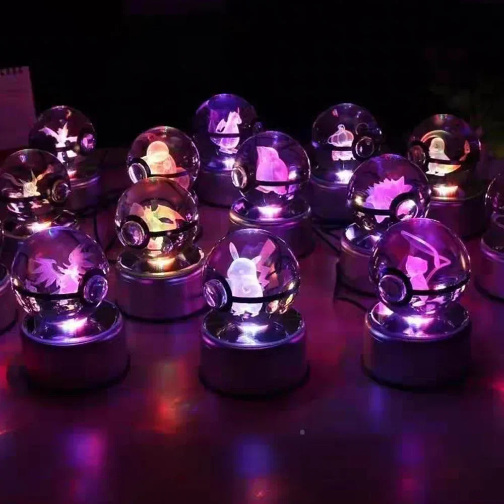 3D Pokemon Crystal Ball LED Night Light