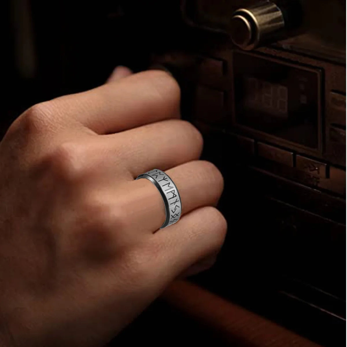 Vintage Odin Norse Viking Amulet Rune Rings For Men Women High Quality 8mm Men Stainless Steel Ring Couple Wedding Party Jewelry
