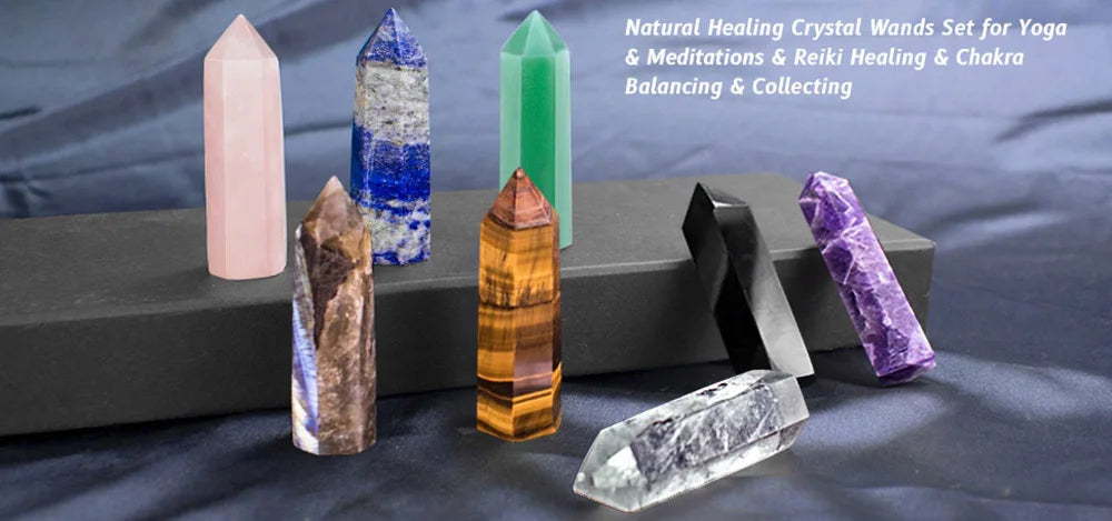 Natural Stone Single Point Wand Stone Mineral Crystal Stones Crafts Home Decoration Hexagonal Prism Christmas Gifts