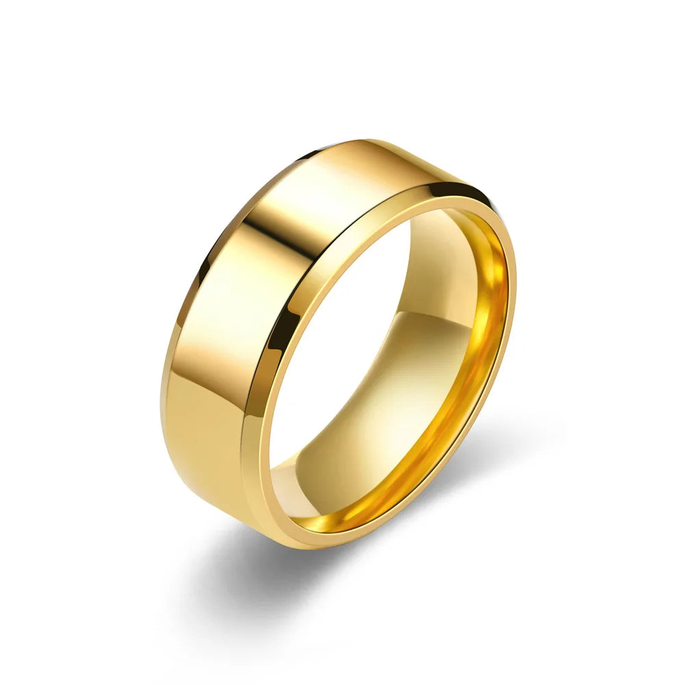 7 Colors 8mm Men Rings Titanium Stainless Steel Rings For Men Women Matte Brushed Wedding Engagement Ring Couple Jewelry Gift