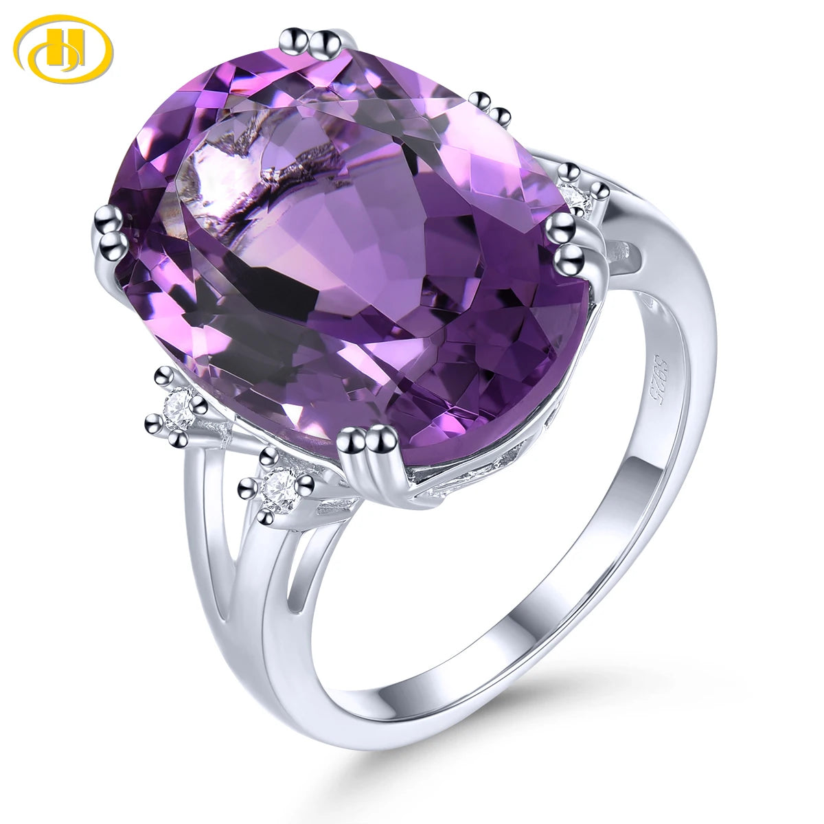 Natural Amethyst South Africa Solid Silver Rings 11.5 Carats Genuine Deep Purple Luxury Fine Jewelrys Anniversary Birthday Gifts 6