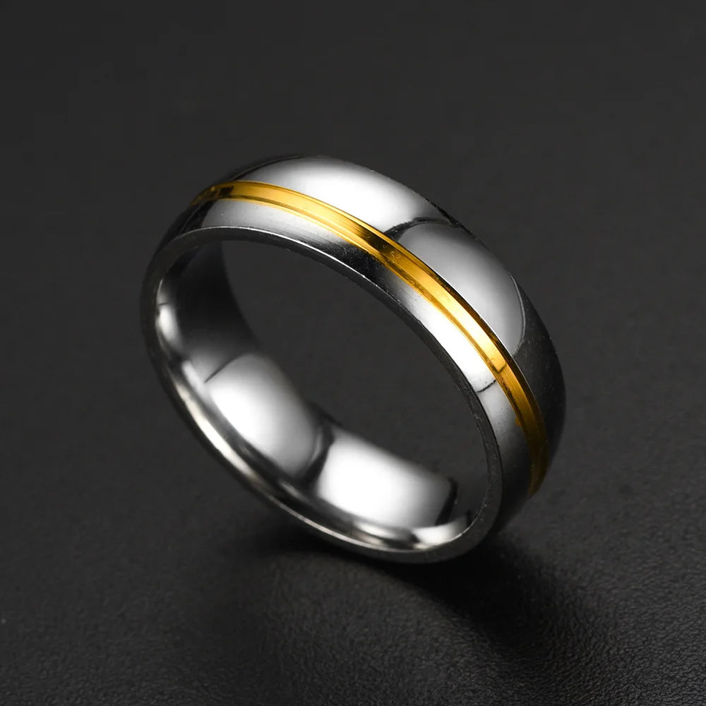 Trendy Stainless Steel Couple Rings For Men Women Inlay Rhinestones Zirconia Rings Wedding Party Jewelry Valentines Day Gifts