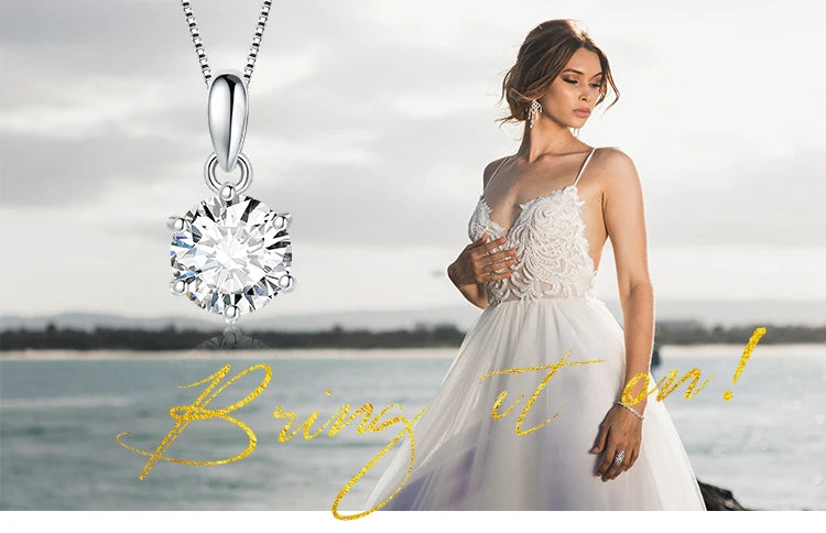 JewelryPalace Classic 1ct Round CZ 925 Sterling Silver Pendant Necklace for Woman No Chain Fine Jewelry Fashion Anniversary Gift