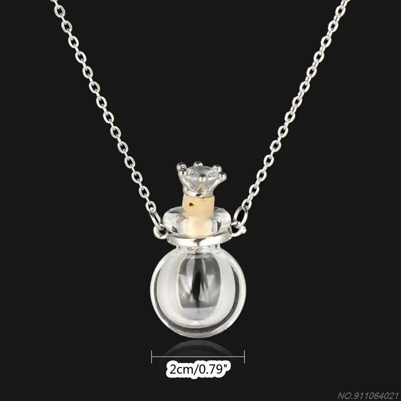 Transparent Heart Vial Bottle Necklaces Steel Chain Make Blood Vial Necklace Women Jewelry Gift Dropship