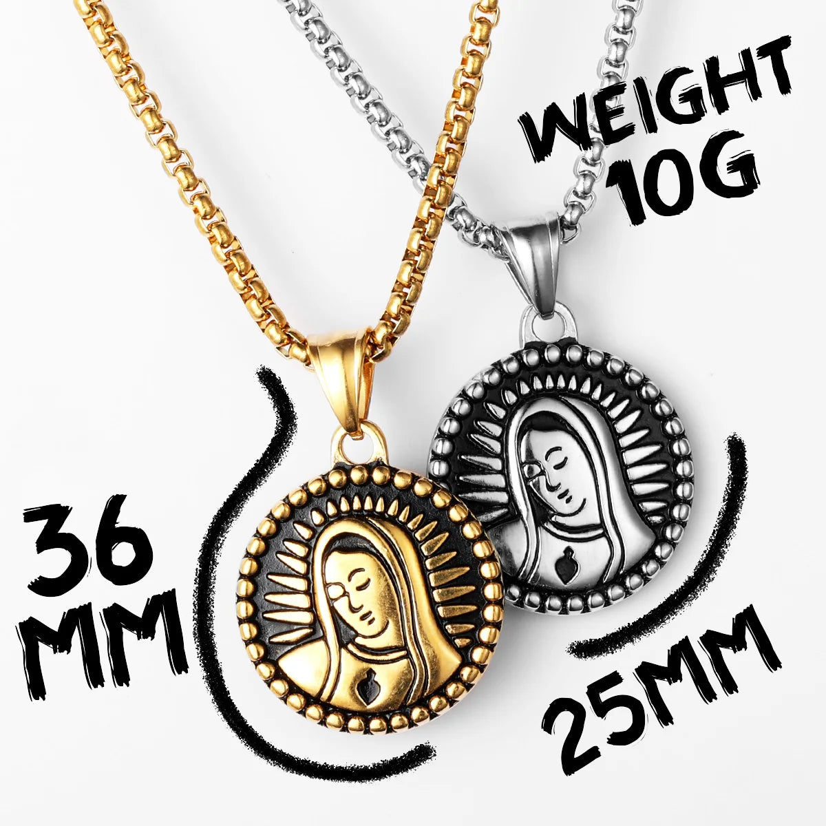 Aesthetic Virgin Mary Powerful Amulet Stainless Steel Men Necklaces Pendant Chain Vintage Cool For Women Jewelry Gifts Wholesale