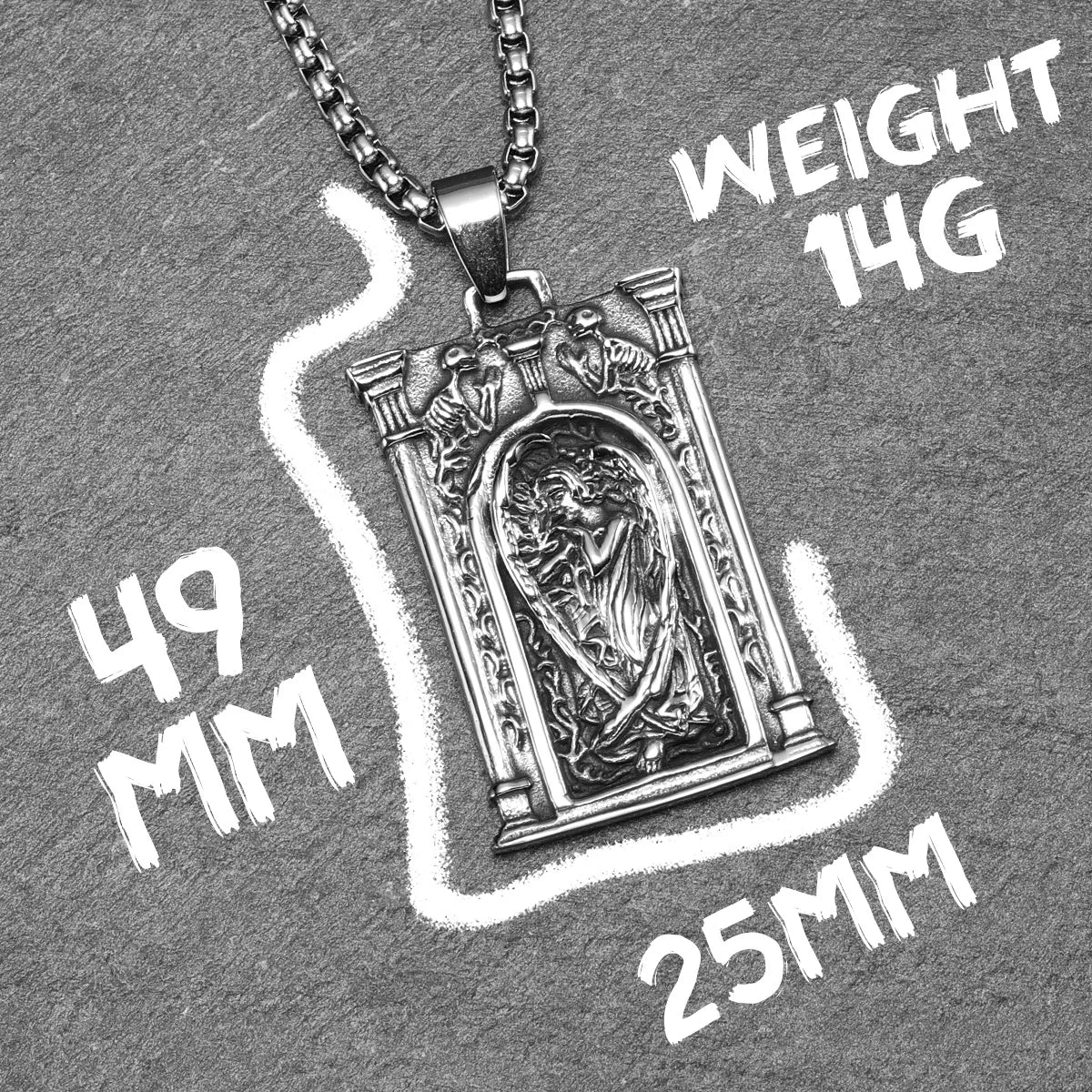 Angel Gabriel Powerful Amulets Stainless Steel Men Necklaces Pendant Chain Punk For Women Fashion Jewelry Gifts Wholesale