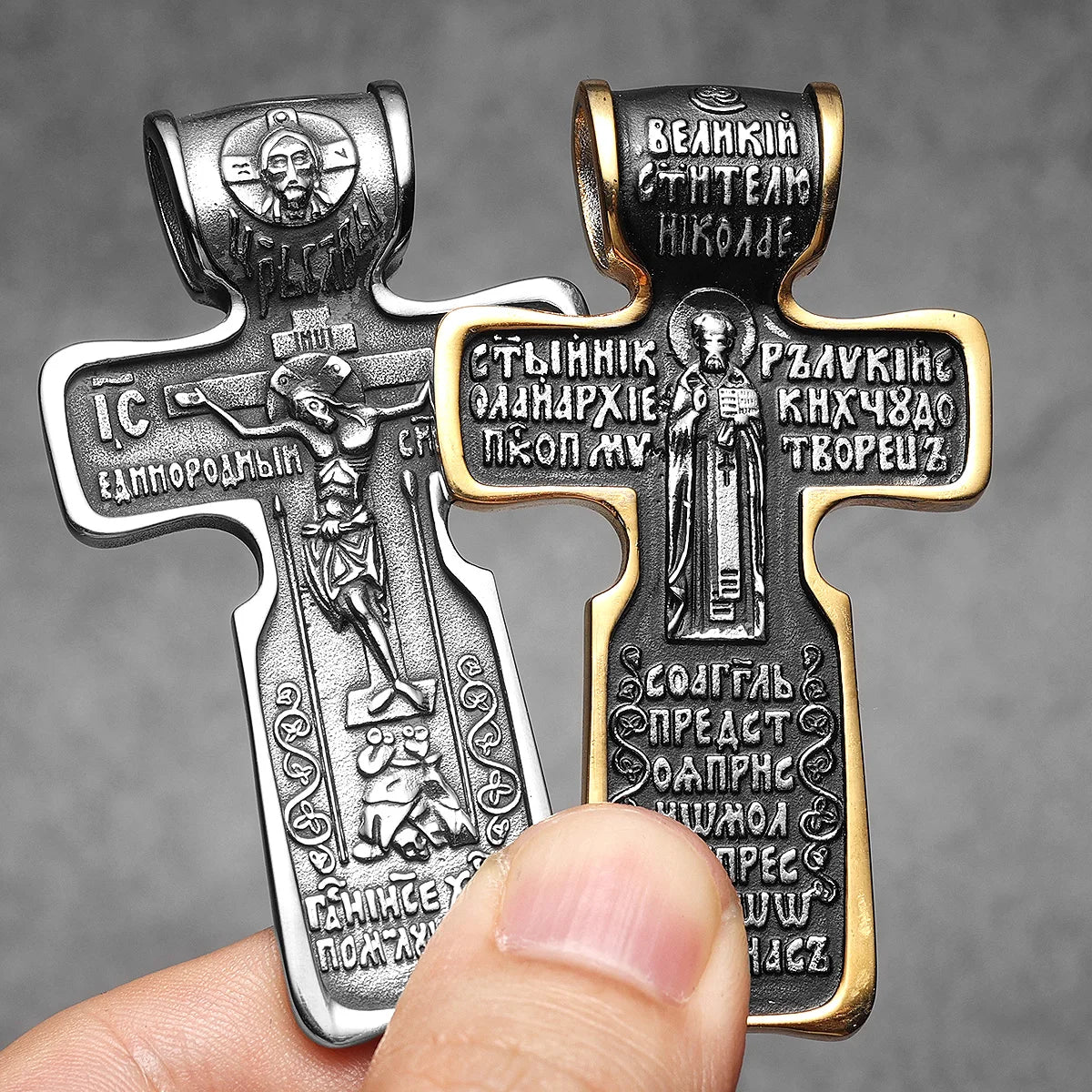 Jesus Big Cross Amulets Stainless Steel Men Necklaces Pendant Chain Punk For Women Fashion Jewelry Gifts Wholesale Dropshiping