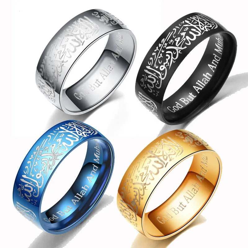 2025 Hot Selling Retro Titanium Steel 6mm/8mm Laser Engraving Ring For Women Men Jewelry Valentine Gifts Size 6-13
