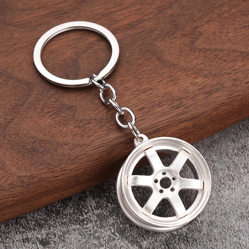 Car Speed Gearbox Gear Head Keychain Manual Transmission Lever Metal Key Ring Car Refitting Metal Pendant Creative Keychain 2023 XLG-White