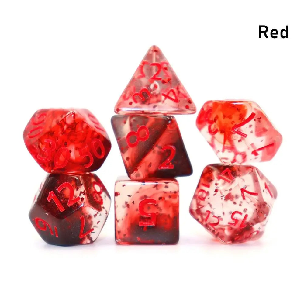 7Pc Colorful Digital Dice Resin Table Entertainment Tarot Game Party Toys Polyhedral for DND Dice Tabletop Role-Playing Supplies D4