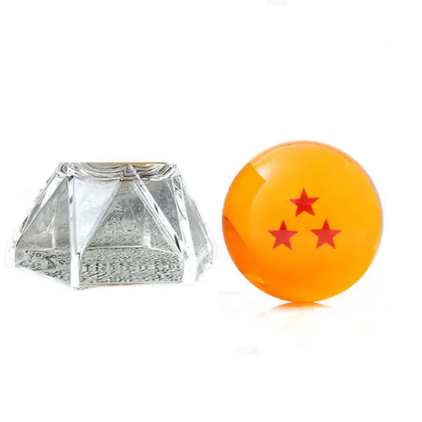 4.3 5.7 Cm Dragon Ball Z Crystal Ball Anime Figure 1 2 3 4 5 6 7 Star Dragon Balls with Stand Collectible Desktop Decoration Toy 3 star With stand 4.3cm
