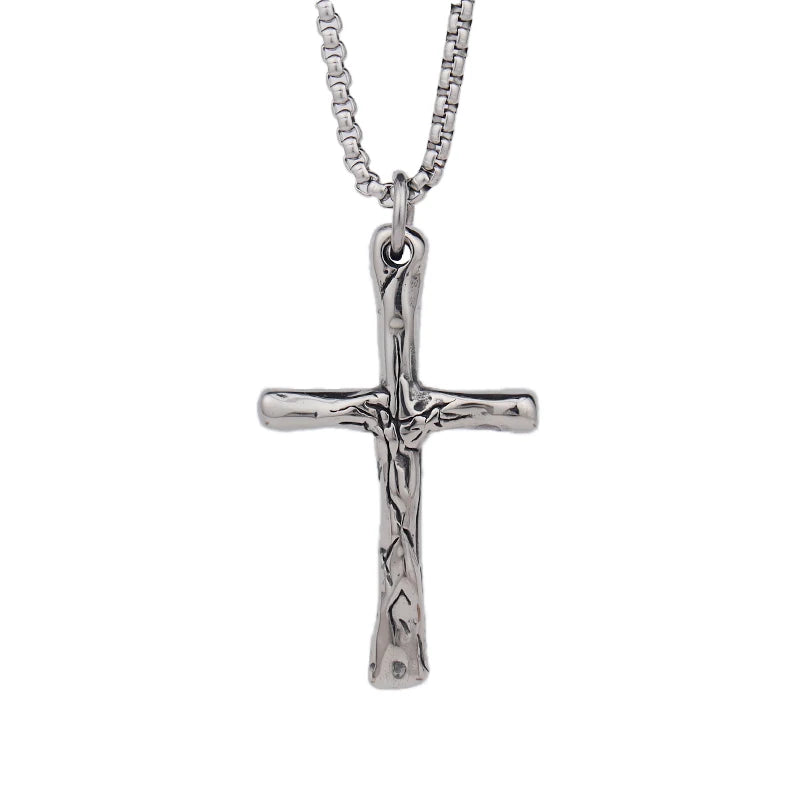 New Simple Cross Pendant Chain for Men Women Popular Charm Stainless Steel Christian Necklace Vintage Religion Jewelry