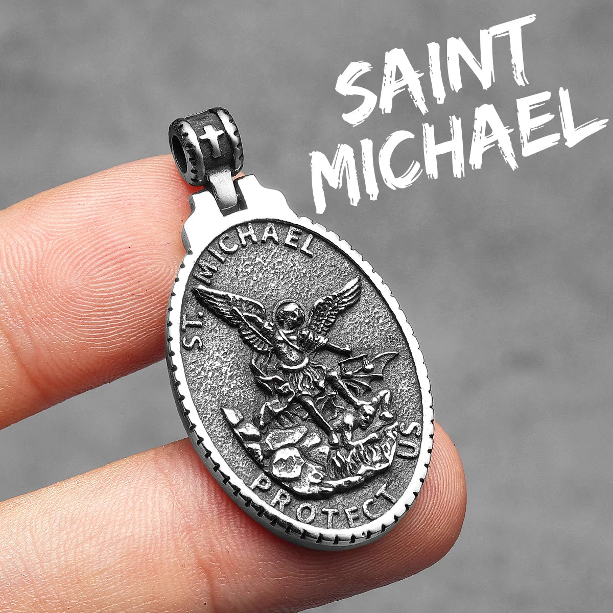 Archangel St.Michael Guardian Stainless Steel Men Necklaces Pendant Chain Punk Stylish For Women Fashion Jewelry Gifts Wholesale
